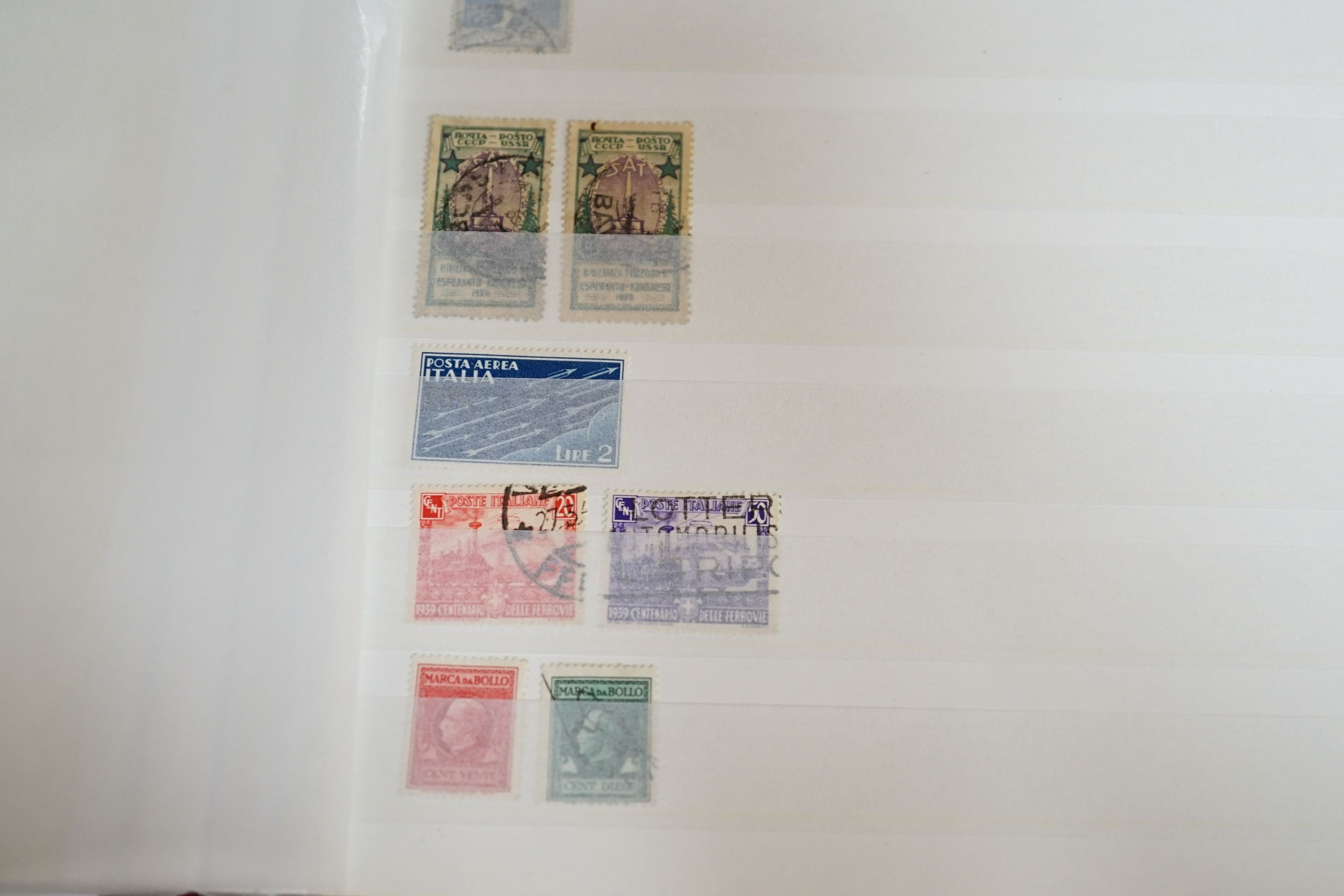 Italy stamps in album and stock book with Italian states including Parma 1859 20c. blue unused with certificate, Romana 1859 4b. and 6b. mint with certificates. Sicily 1859 half Gr. - 50Gr. mixed mint and used, Italy 186